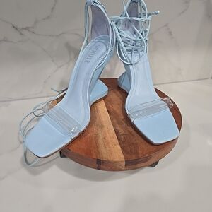 Schutz Light Blue Strappy Heels